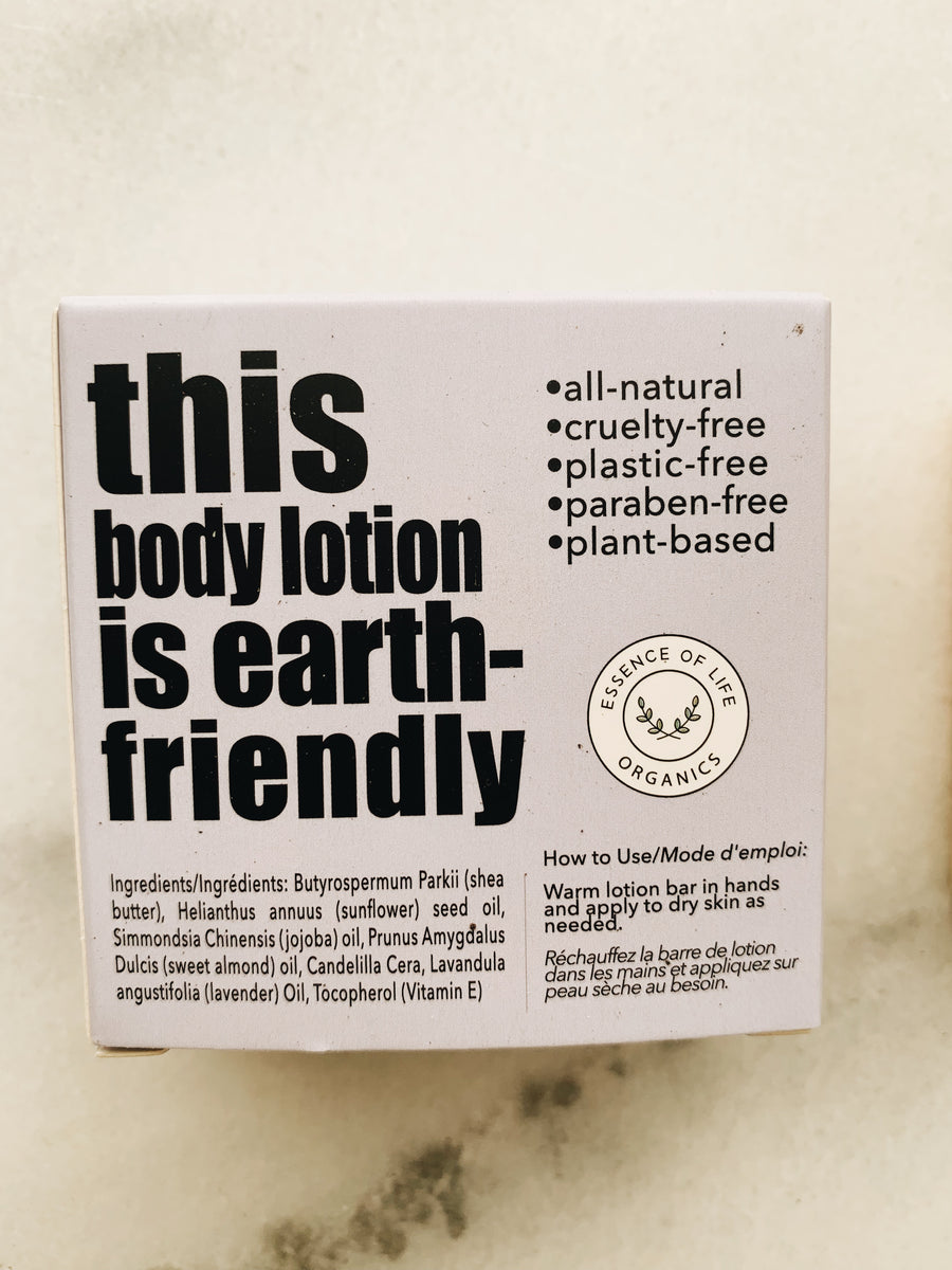 Solid Body Lotion Bar Essence of Life Organics
