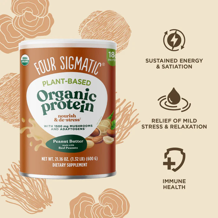 Four Sigmatic Organic Peanut Butter Plant-based Protein 600g – Essence of  Life Organics
