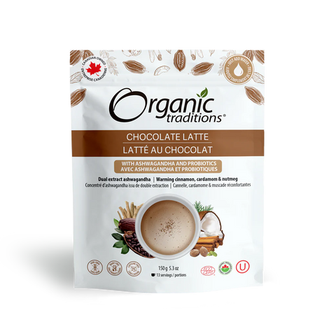 Organic Traditions Chocolate Latte with Ashwagandha and Probiotics