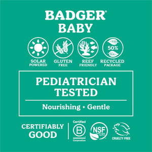 Badger SPF 40 Baby Sunscreen Chamomile  C;ear Zinc 87ml