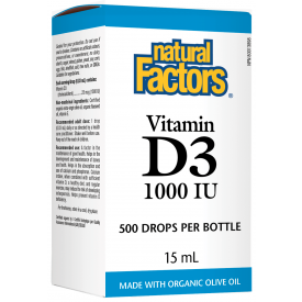 Natural Factors Vitamin D3 Drops 1000 IU 15mL