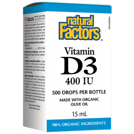 Natural Factors Vitamin D3 Drops 400 IU 15mL