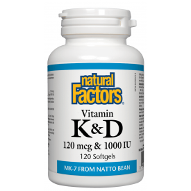 Natural Factors Vitamin K & D 120 mcg & 1000 IU