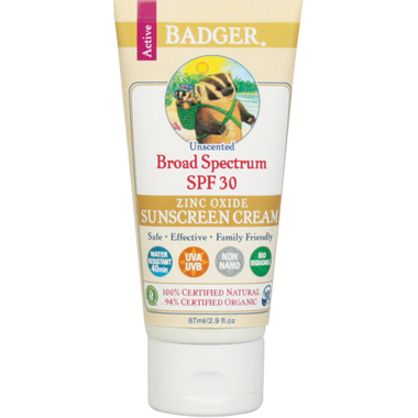 Badger Unscented Sunscreen Cream SPF 30 – Essence of Life Organics