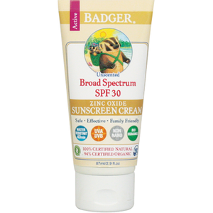 Badger Unscented Sunscreen Cream SPF 30