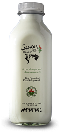 Harmony Organic 1% Milk One Litre Glass Bottle