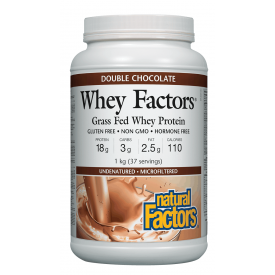 Natural Factors Whey Factors® Grass Fed Whey Protein Double Chocolate 1kg