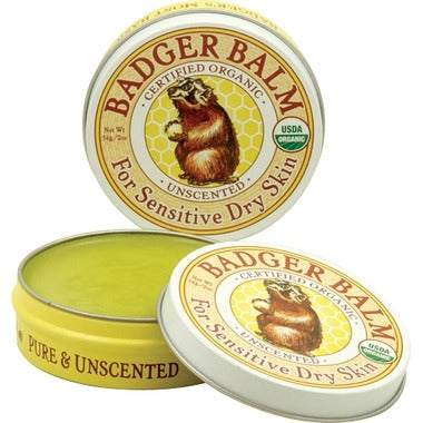Badger Dry Sensitive Skin Balm Unscented, 51g