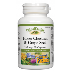Natural Factors HerbalFactors® Horse Chestnut & Grape Seed 350mg 60 Capsules