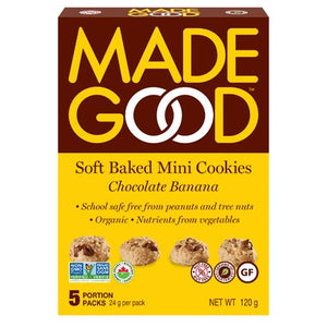 MadeGood Soft Baked Mini Cookies Chocolate Banana