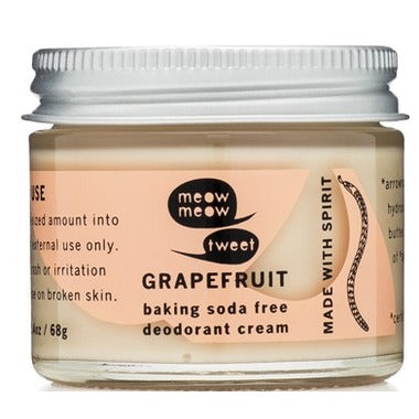 meow meow tweet Baking Soda Free Deodorant Cream Grapefruit