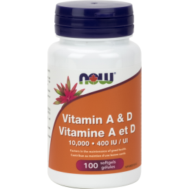 NOW Vitamin A & D 100 Softgels