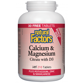 Natural Factors Calcium & Magnesium Citrate With D3 180Tablets