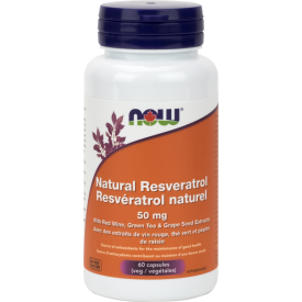 NOW Natural Resveratrol 50mg 60 Veggie Caps