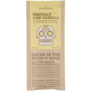 ChocoSol Sinfully Raw Vanilla Stone Ground Dark Chocolate