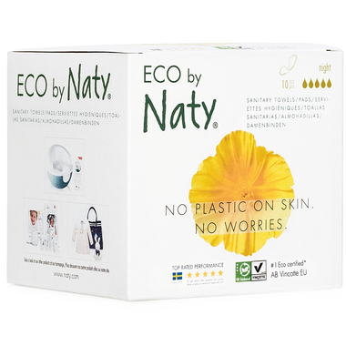 Eco by Naty Sanitary Pads Night, 10 pcs