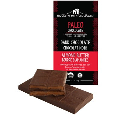 Brooklyn Born Chocolate Almond Butter Paleo Dark Chocolate 60g