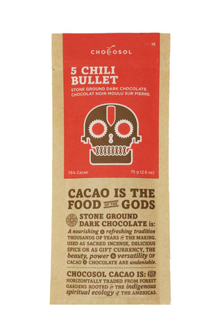 ChocoSol 5 Chili Bullet Dark Chocolate 75%