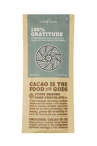 ChocoSol 100% Gratitude Stone Ground Dark Chocolate