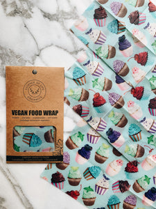 100% compostable Vegan Food Wraps starter pack of 3, You had me at Cupcake
