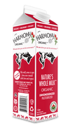 Harmony Unhomogenized Organic Nature's Whole Milk One Litre Carton