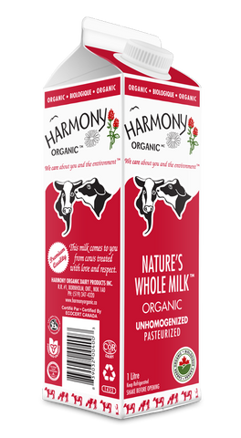 Harmony Unhomogenized Organic Nature's Whole Milk One Litre Carton