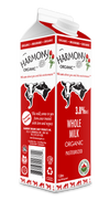 Harmony Organic 3.8% Whole Milk One Litre Carton