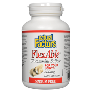 Natural Factors FlexAble® Glucosamine Sulfate 500mg Sodium Free 180 Capsules