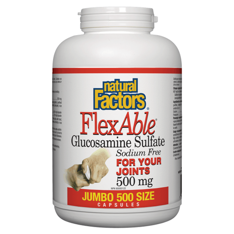 Natural Factors FlexAble® Glucosamine Sulfate 500mg Sodium Free 500 Capsules