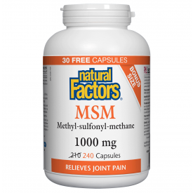 Natural Factors MSM 1000mg Bonus Size 240 Capsules