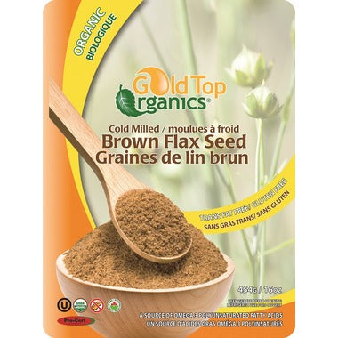 Gold Top Organics Cold Milled Brown Flax Seed 454g