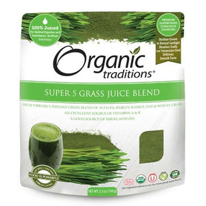 Organic Traditions Super 5 Grass Juice Blend 150g