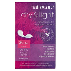 Natracare Dry & Light Incontinence Pads, 20 slim