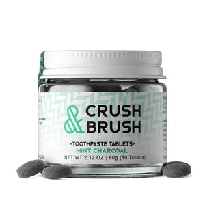 Nelson Naturals Crush and Brush Mint Charcoal Glass Jar