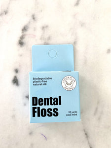 Biodegradable Zero Waste Silk Floss, cool mint