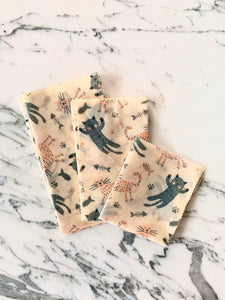 100% compostable Vegan Food Wraps starter pack of 3,  I’m a Cat Person