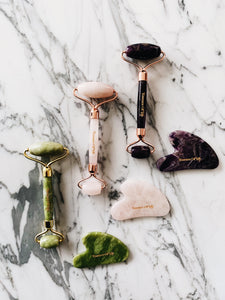 The Perfect Duo: Purple Amethyst Gua Sha Tool and Roller