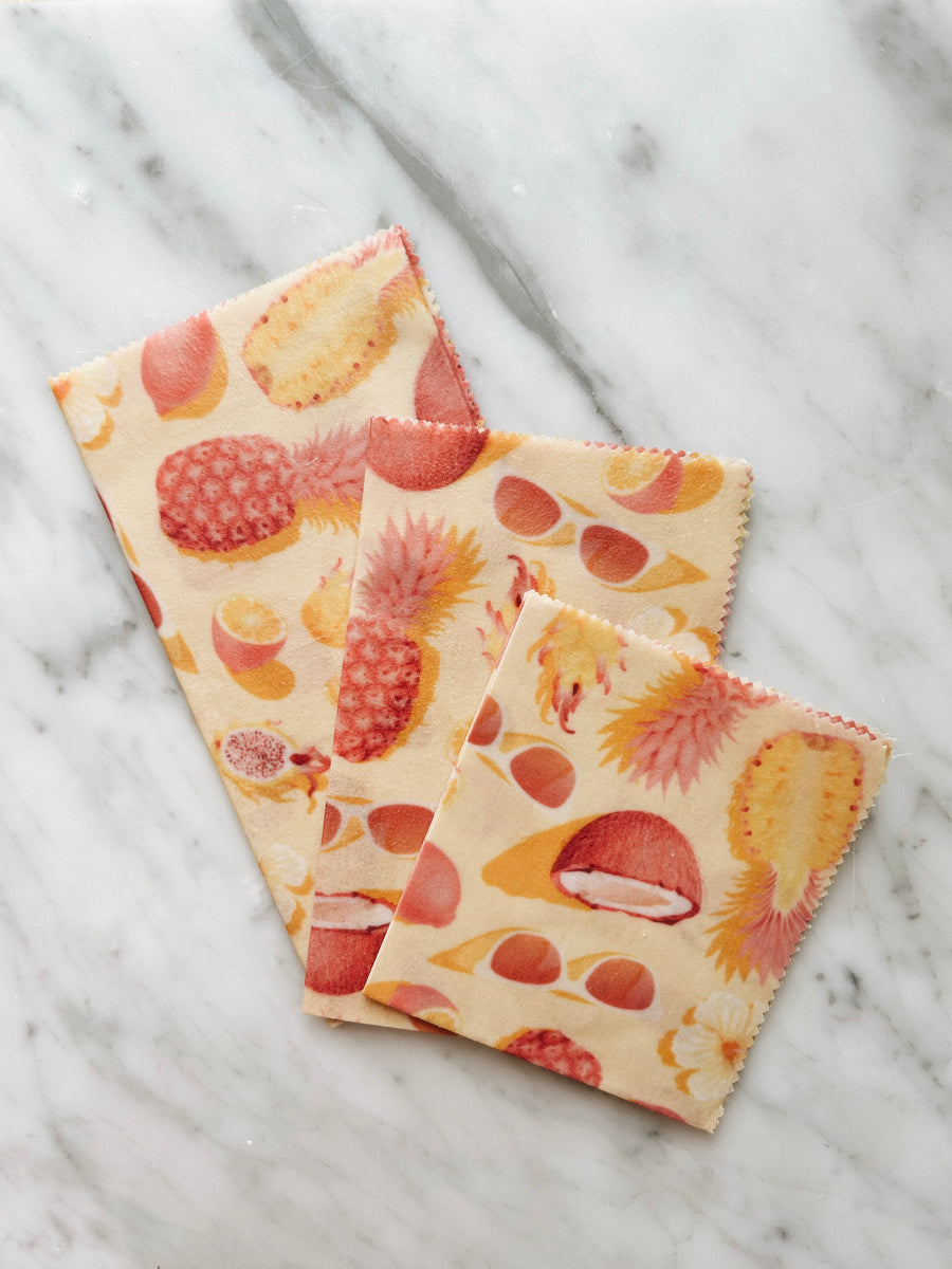 100% compostable Vegan Food Wraps starter pack of 3, Endless Summer ...