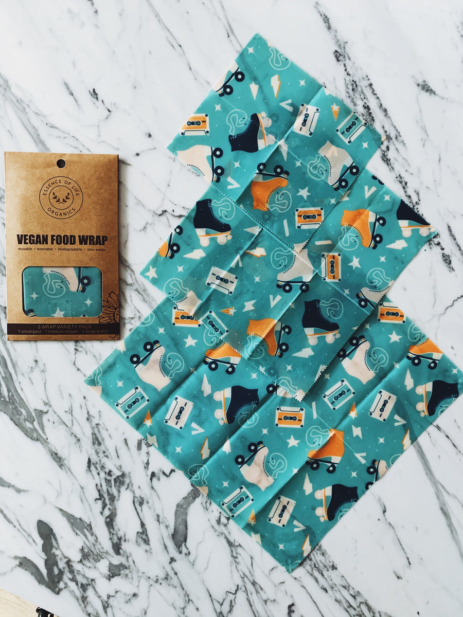 100% compostable Vegan Food Wraps starter pack of 3, 80’s Throwback ...