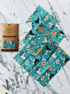 100% compostable Vegan Food Wraps starter pack of 3,  80’s Throwback