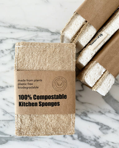 100% Compostable Kitchen Sponges, 2 pack