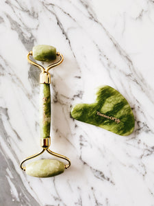 The Perfect Duo: Authentic Jade Gua Sha Tool and Roller