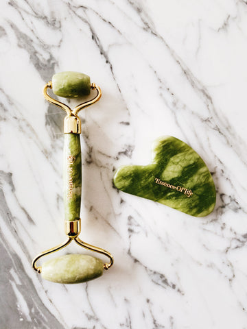 The Perfect Duo: Authentic Jade Gua Sha Tool and Roller