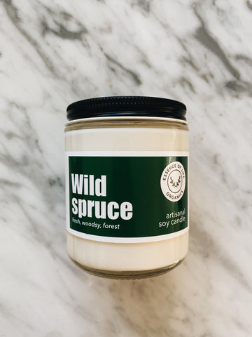 Handcrafted Vegan Soy Wax Candle, Wild Spruce
