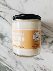 Handcrafted Vegan Soy Wax Candle, Under the Lemon Tree