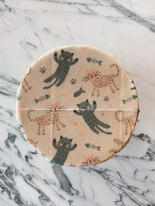 100% compostable Vegan Food Wraps starter pack of 3,  I’m a Cat Person