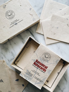 Handcrafted Botanical Notecards, set of 15 blank envelopes and cards