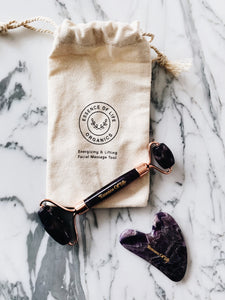 The Perfect Duo: Purple Amethyst Gua Sha Tool and Roller