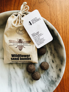 save the bees wildflower seeds Save the Bees Wildflower Seed bombs, set of 4 – Essence of Life Organics