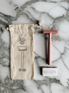 Plastic-free Safety Razor, starter kit with 5 blades